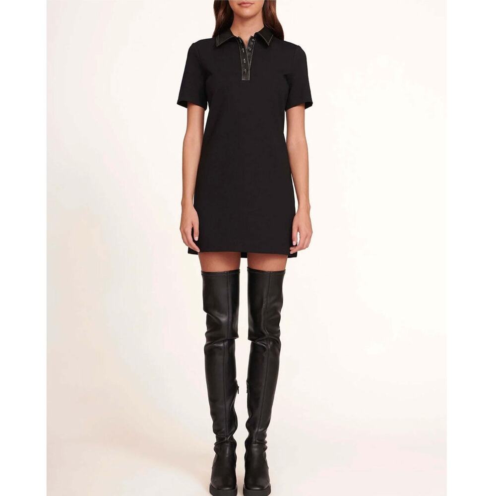 M Jay Mini Dress black short- mini dress Indie core mod polo shift Minimalist
